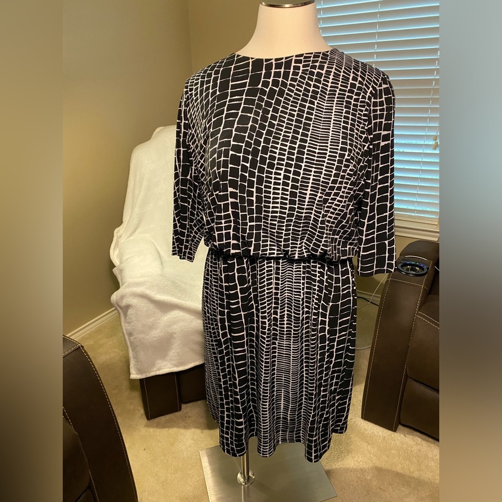 ALLISON DALEY Women’s Black and White Dress, US Size: 22